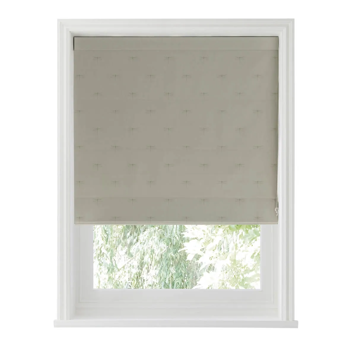 Dragonfly Natural Curtains/Roman Blind Sample
