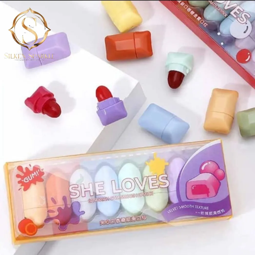 Fresh Gum Soft Mist Lipstick Set - Long-lasting, Matte Finish | She Loves Collection