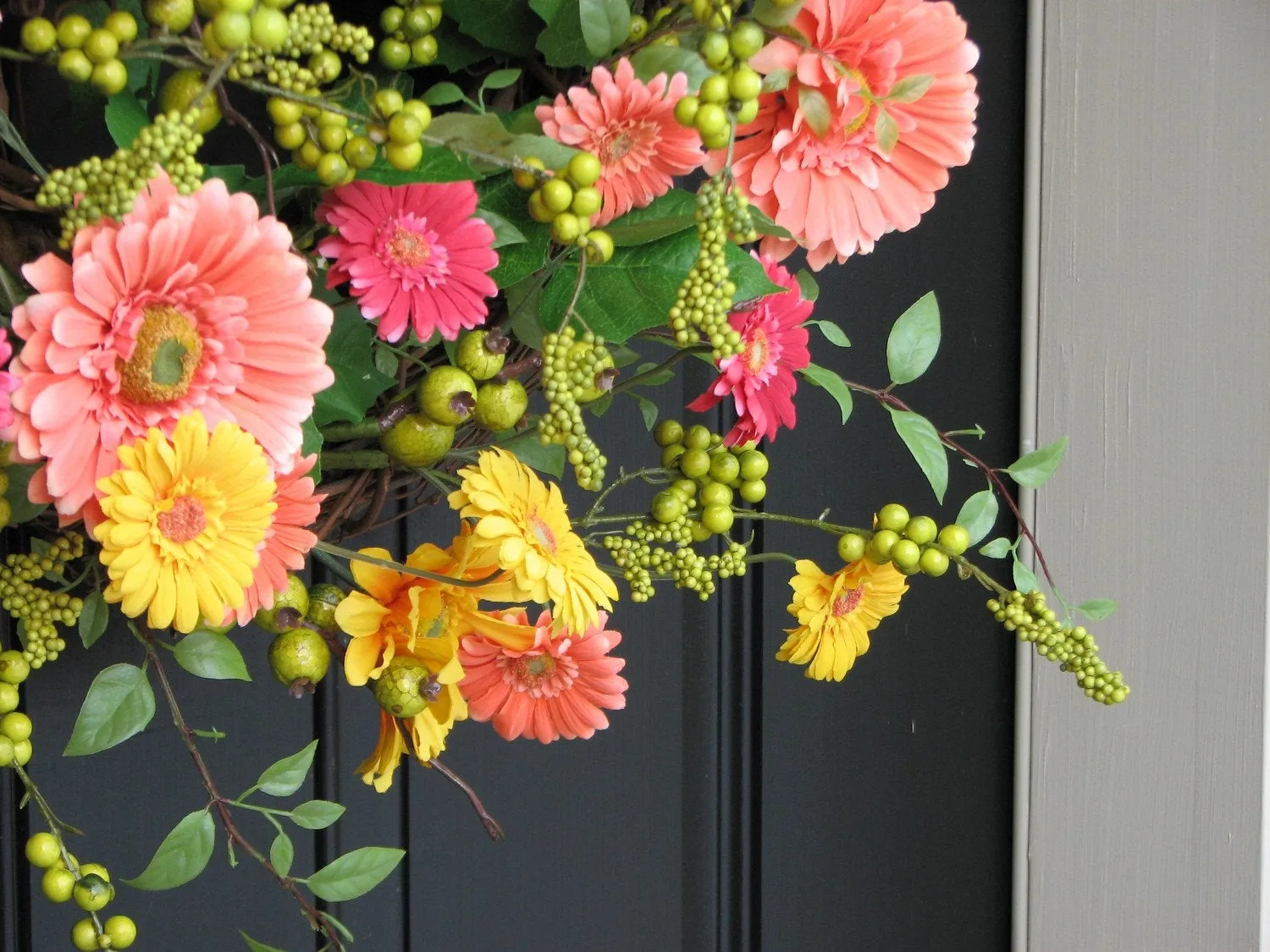Front Door Gerbera Daisy Wreath