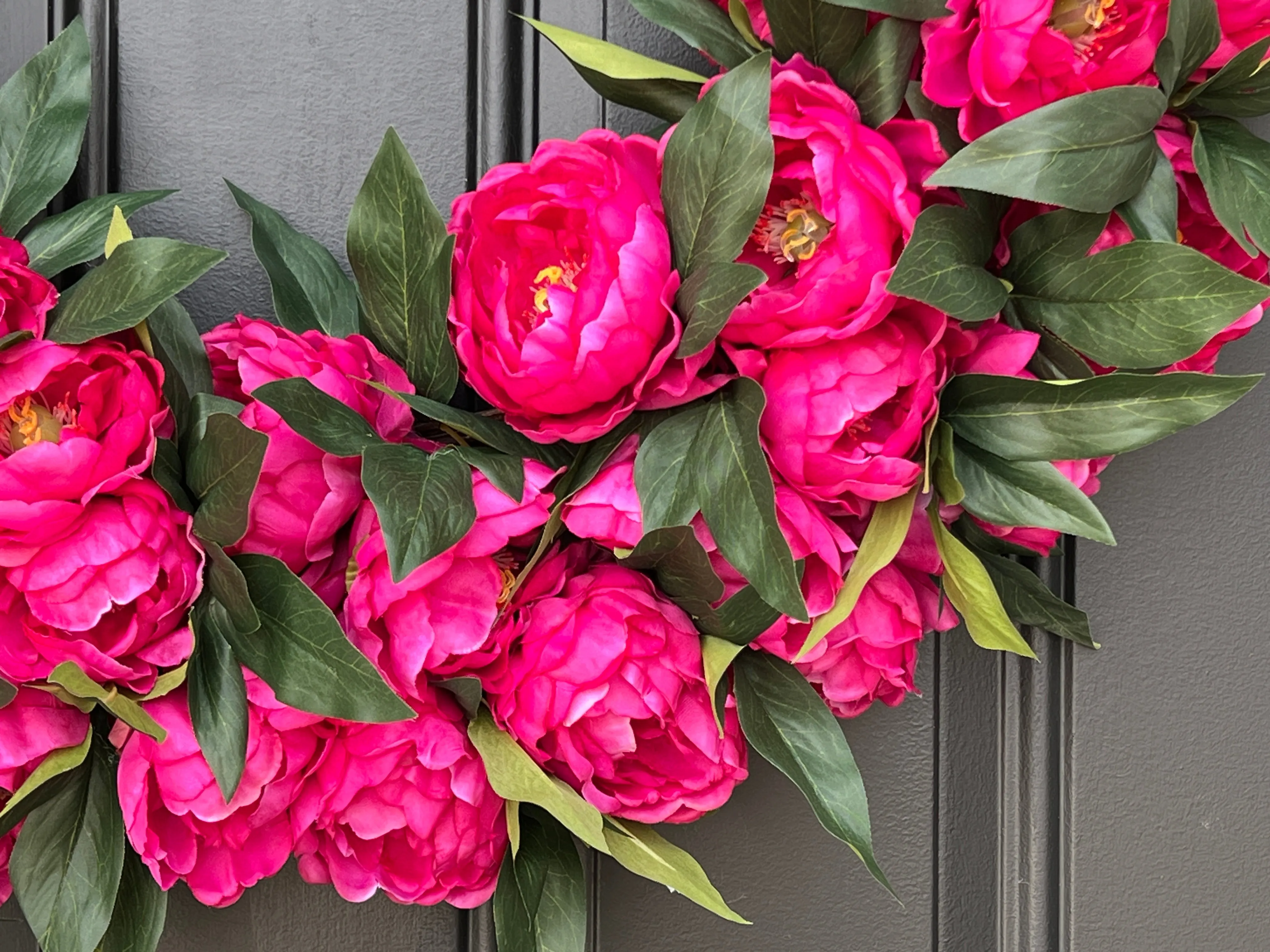 Large Vibrant Pink Peony Wreath