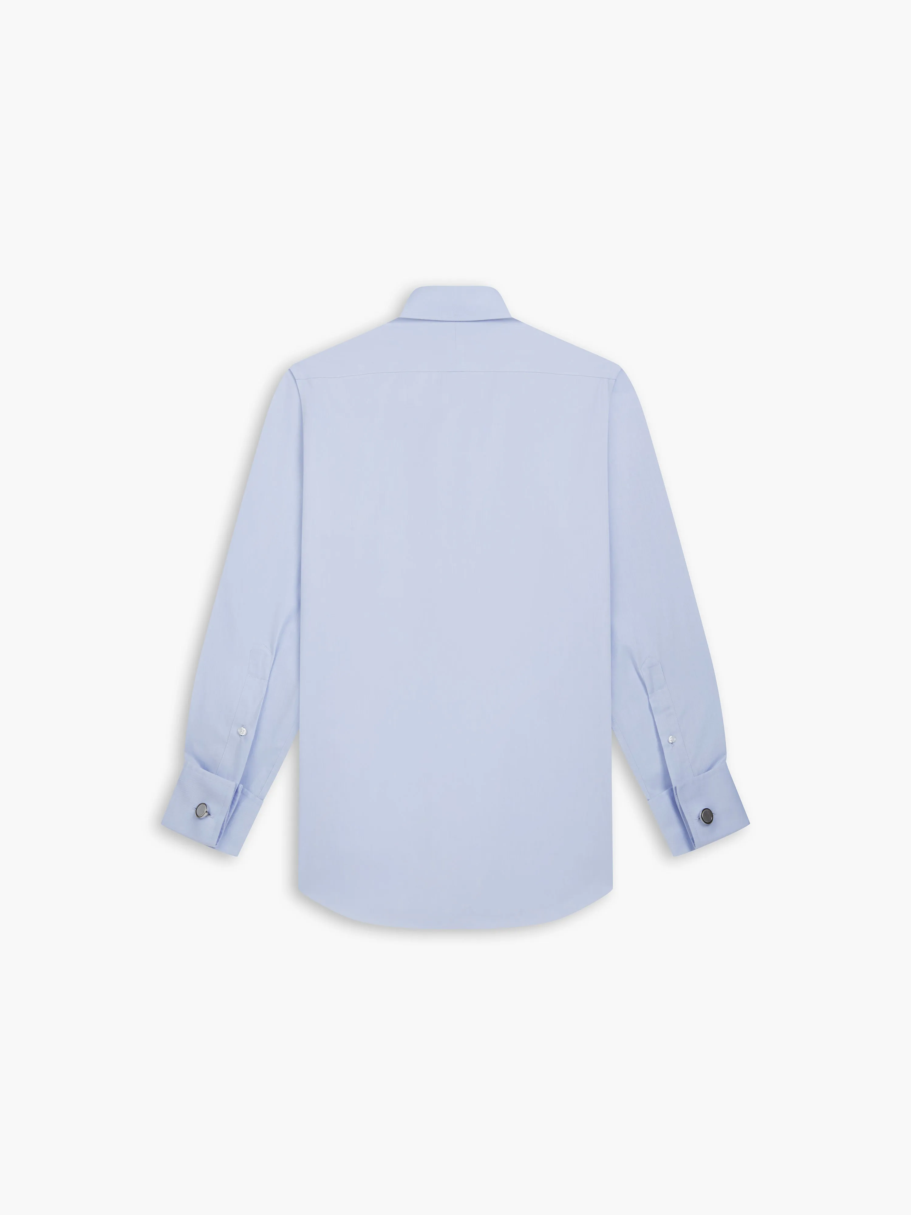 Non-Iron Light Blue Twill Slim Fit Double Cuff Classic Collar Shirt